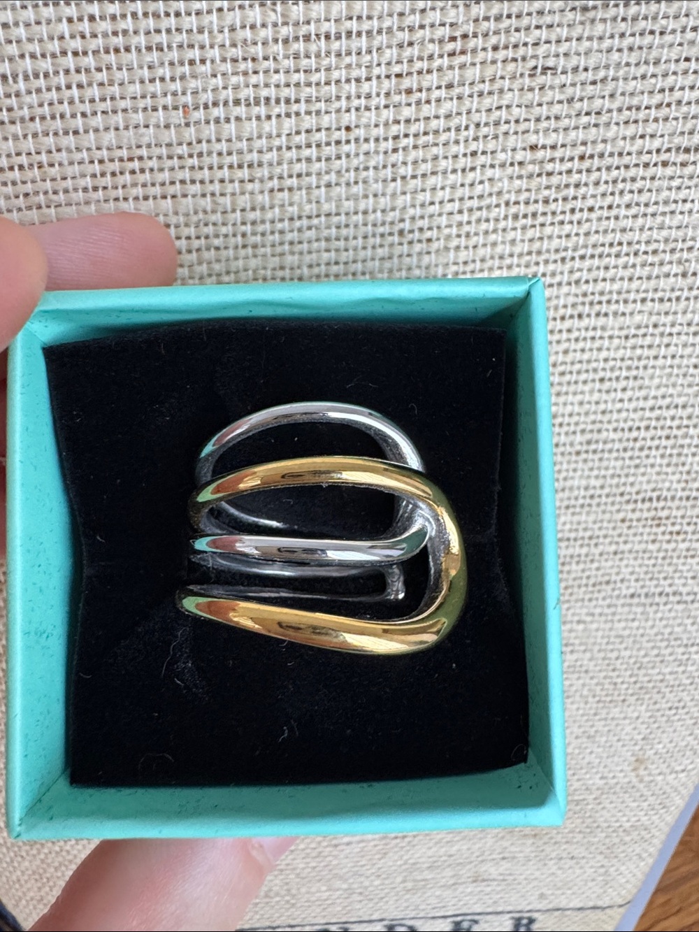 Bloom Stainless Steel and stainless gold Mixed Millie Wrap Ring Women’s jewelry